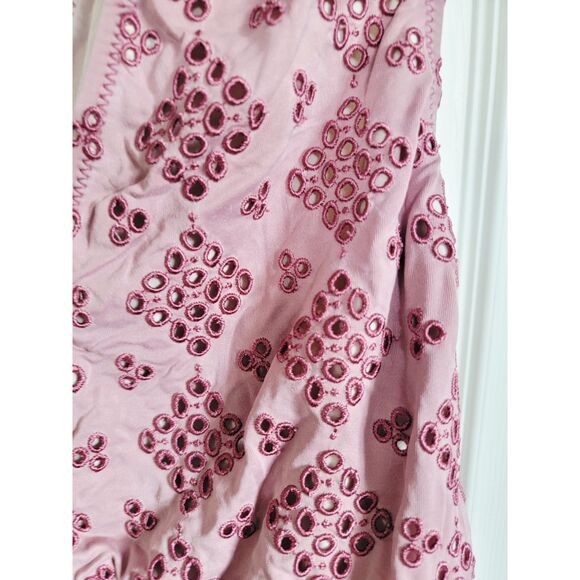 A Pea In The Pod Maternity L One Swimsuit Piece Size Large Eyelet Mauve - Picture 6 of 10